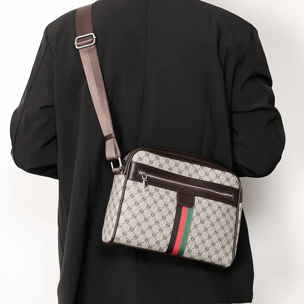 Fashion Crossbody Bag Young Men Popular PU Leather Waterproof Luxury Designer Shoulder Bags Party Business Casual Messenger Bag