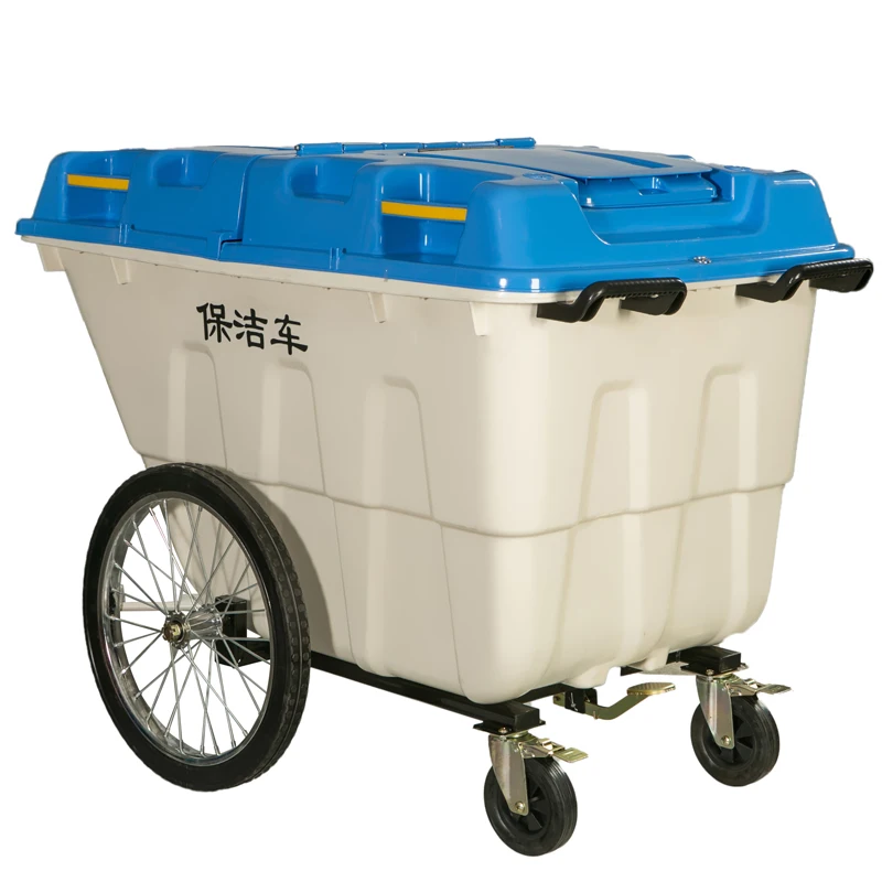 

400L four-wheel cleaning truck Municipal property sanitation trolley Sanitation garbage truck Large outdoor trash can