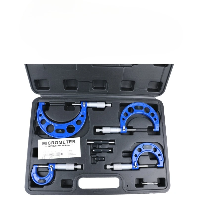 2026 High Precision Ground Outside Micrometer 4Pcs Set 0-4 Inch Inch Metric Screw Micrometer Measuring Kit