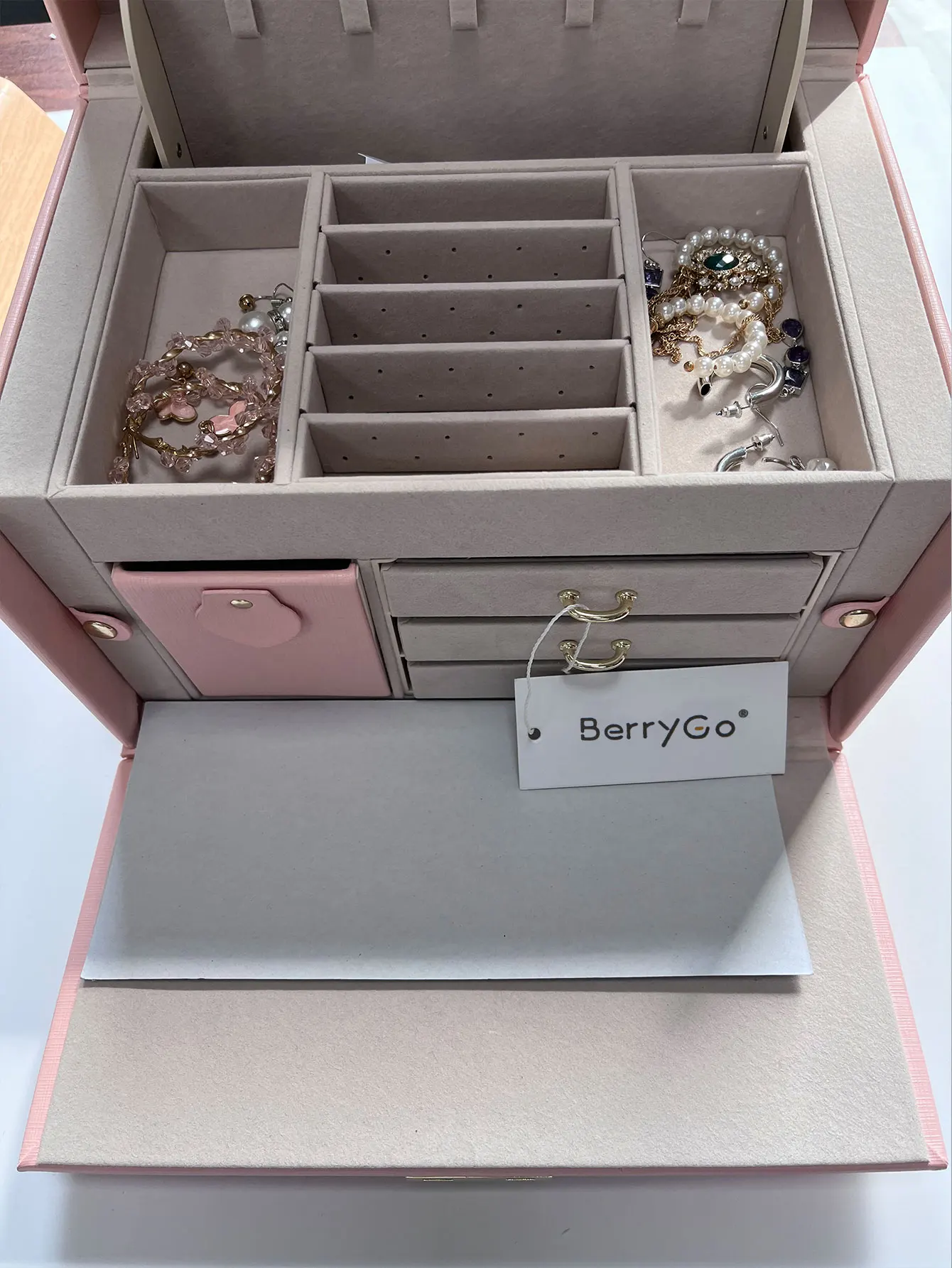 

Simplee Large Capacity Leather Travel Multifunctional Jewellery cases Jewelry boxes