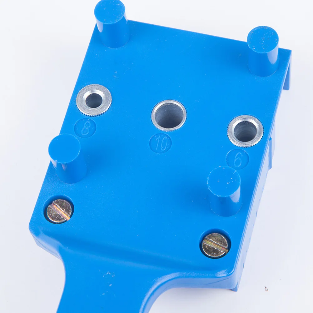 

Professional Carpenter Hole Positioner Abs Plastic Drill Woodworking Accurate Drilling Handheld Blue Durable Wood Board Edge