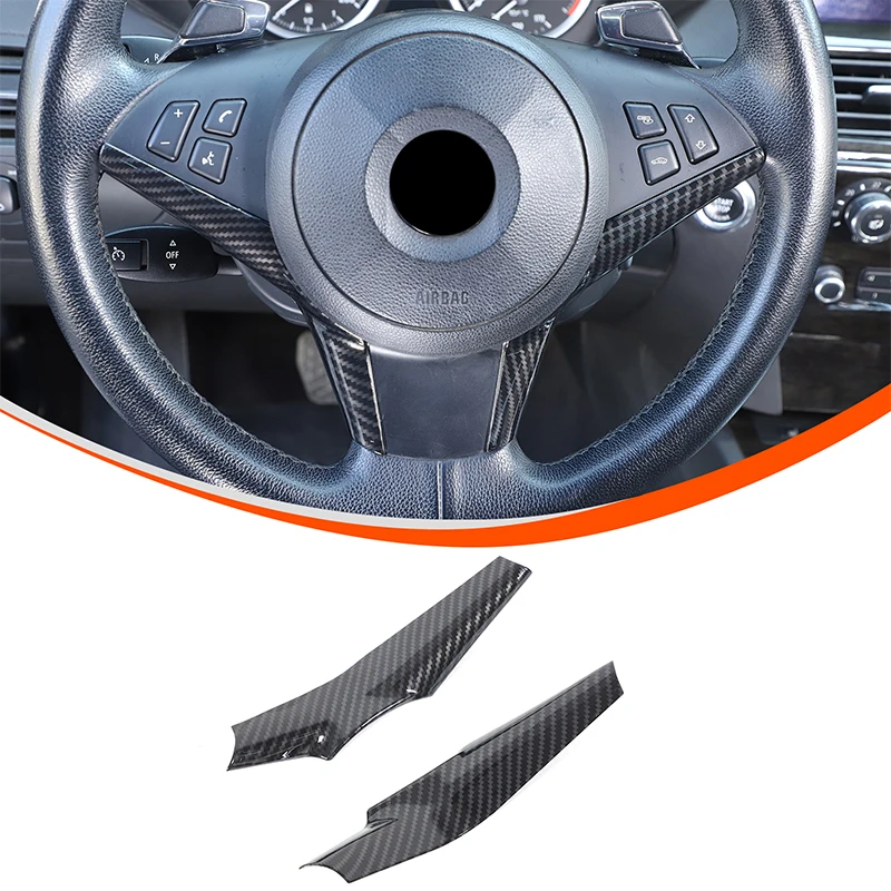 

Для BMW 6 серии E63 E64 2004-2009 ABS углеродное волокно автомобильное рулевое колесо декоративная полоса наклейка аксессуары для салона автомобиля