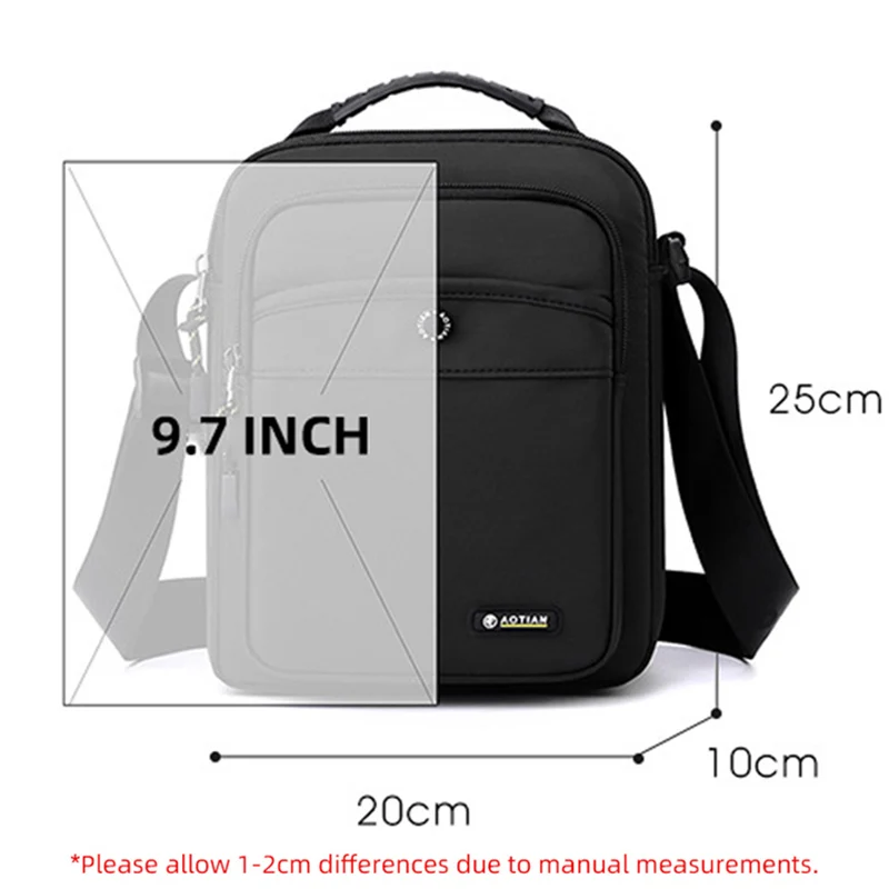 Fashion Men\'s Crossbody Bag Multilayer Satchel Casual Sling Shoulder Bags Small Waterproof Business Handbag Flap Pack XA377C