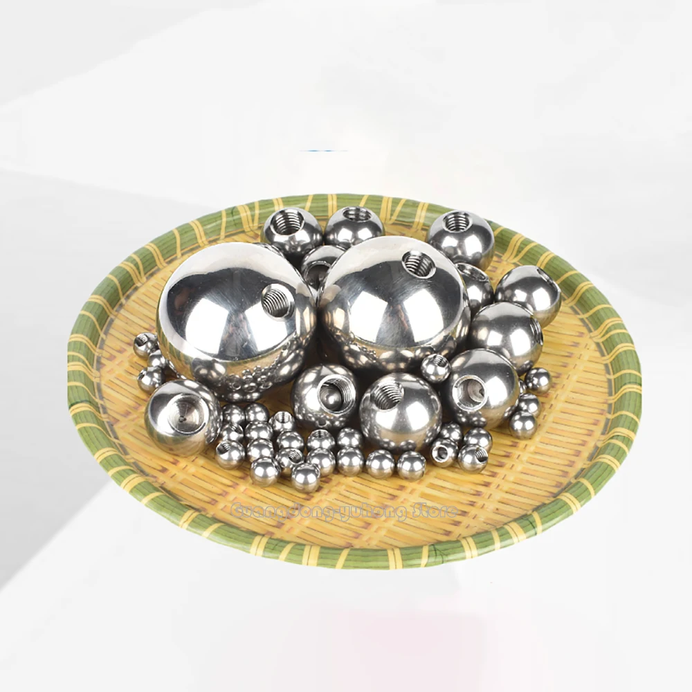 1pcs M2 M3 M4 M5 M6 M8 M10 -M14 Thread Half Hole Metric Stainless Steel Drilling Balls Female Thread Blind Hole Smooth Ball Bead