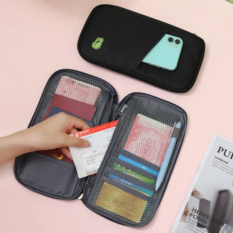 Travel Wallet Passport Credit Card Holder Organizer Cash Holder Document Bag Multifunction Purse Travel Pack Clutch Storage Bag