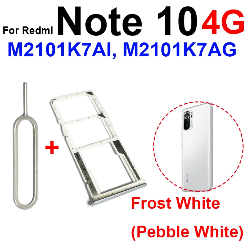 Sim Card Tray For Xiaomi Redmi Note 10 Note 10S Note 10 Pro 4G 5G SIM Card Adapter Dual Sim Card Holder Spare Parts