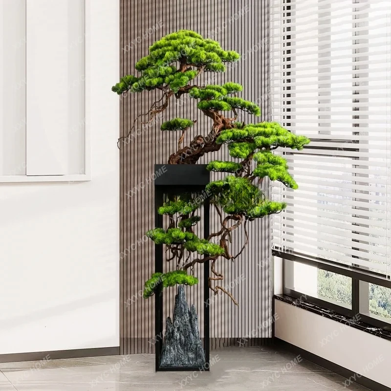 

Large simulated green plant floor decoration porch living room aisle hotel fake tree bonsai potted beauty pine ornament