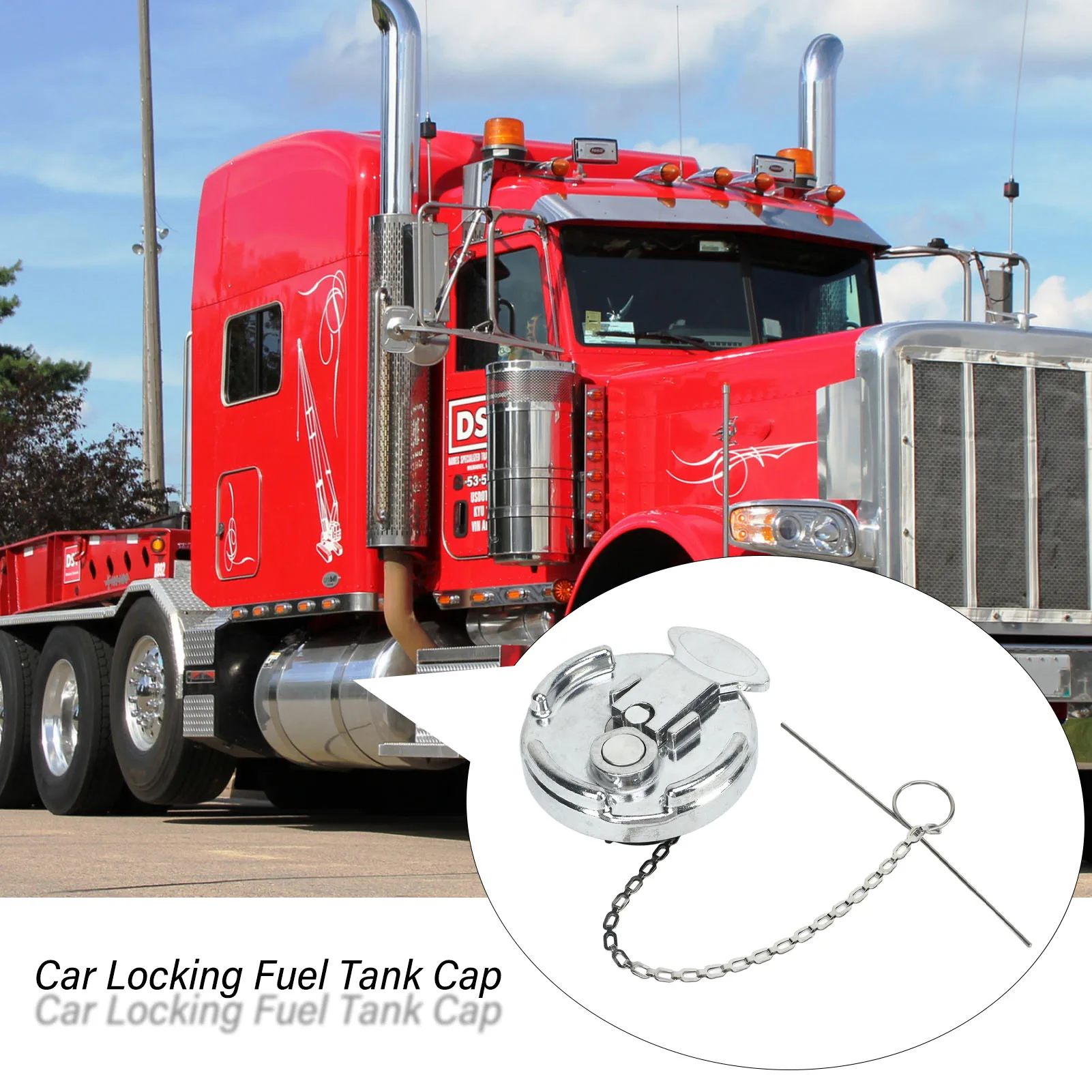Locking Lever Fuel Cap 600212 Aluminium Alloy Fuel Tank Locking Cap Replacement for Peterbilt 379 389 579