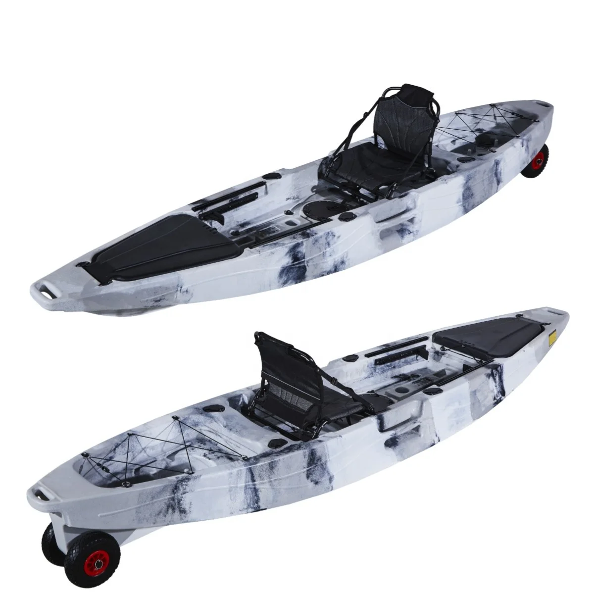 

3.65m plastic boat fishing kayak two-wheeled paddler, for tourism and river fishing