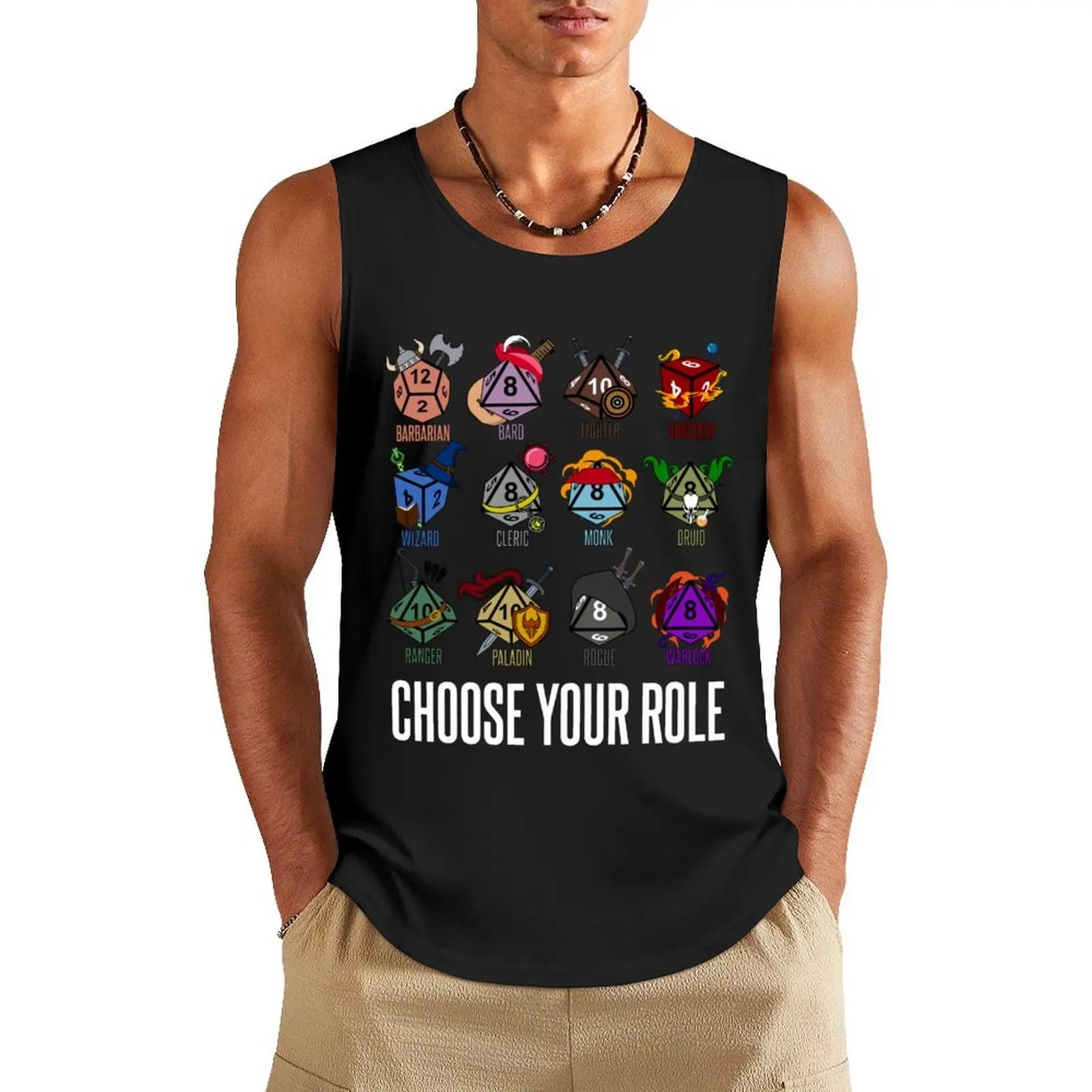 

D&D Character Class Hit Dice Tank Top plain t-shirt bodybuilding men anime Men's t shirt