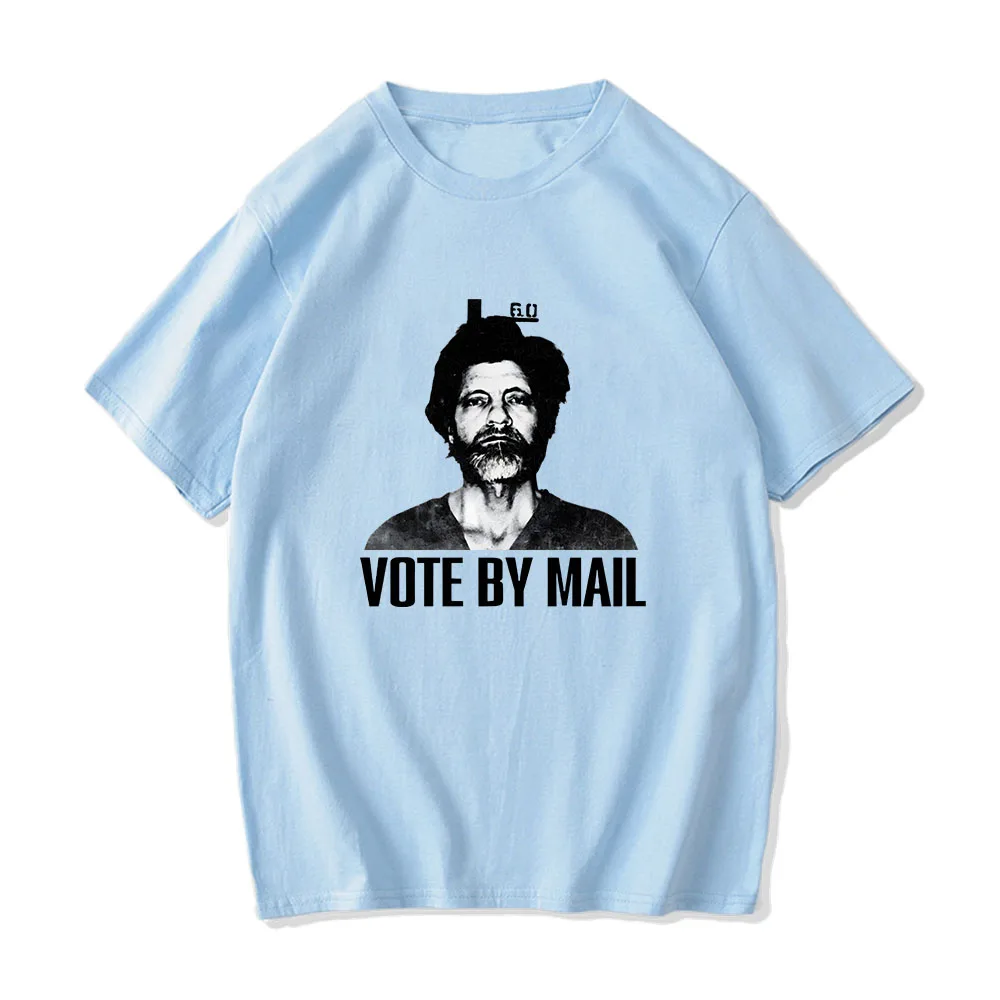 Vote By Mail Ted Kaczynski TedK T-shirt Cotton Mens Short Sleeve Tee-shirt Casual Summer Cartoon Graphic Clothing Printing Tees