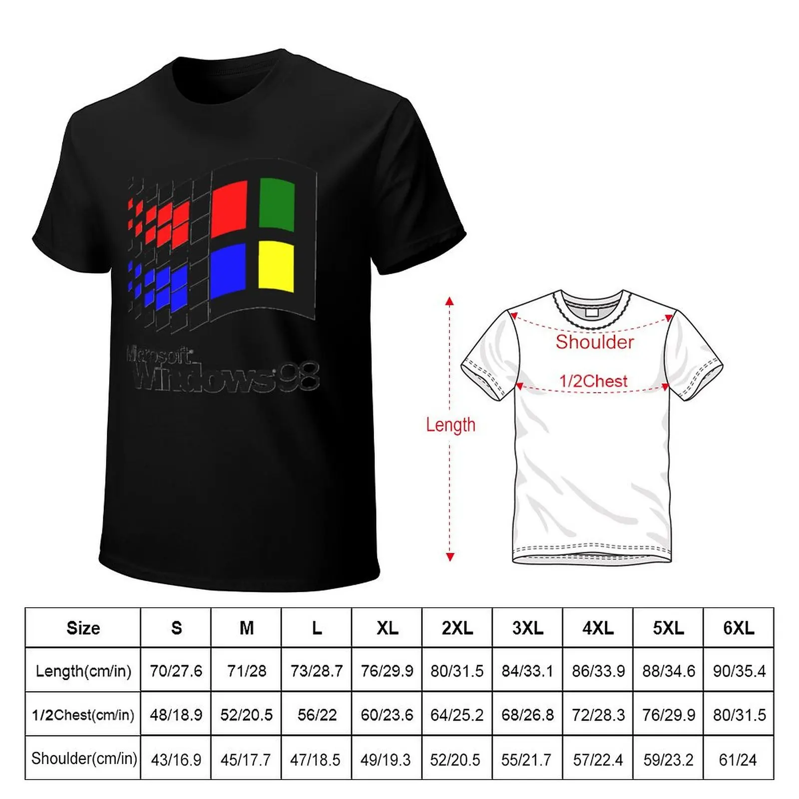 Microsoft Windows 98 T-Shirt funny t shirts cotton T-Shirt