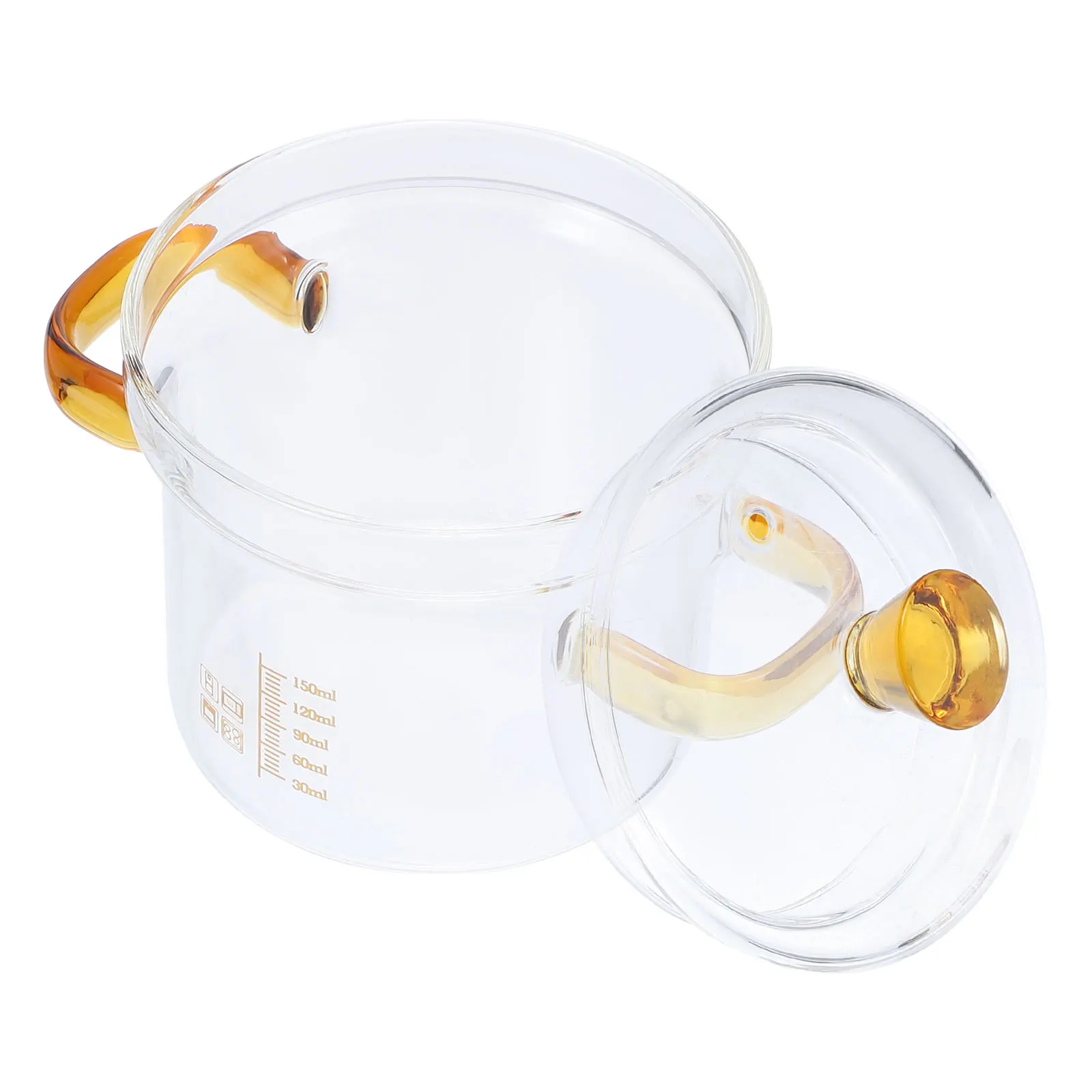 

Glass Stew Pot with Lid Transparent Design Ergonomic Handles Non-Absorbent Odors Flavors Stable Structure Home Kitchen