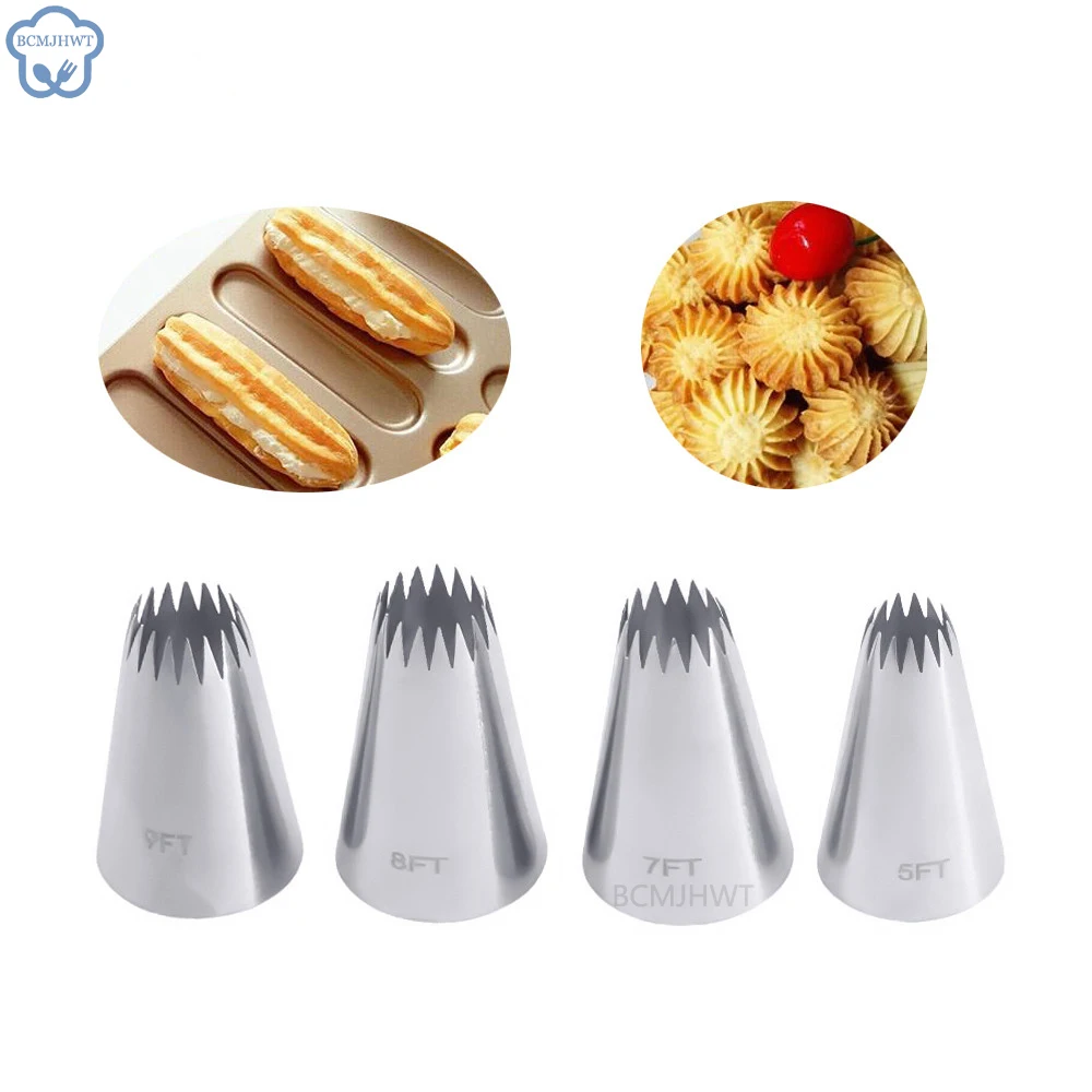 1PC Cake Decorating Tips Set Russian Open Star Piping Nozzles Tips Cupcake Cookies Icing Piping Pastry Nozzles #5FT#7FT#8FT#9FT