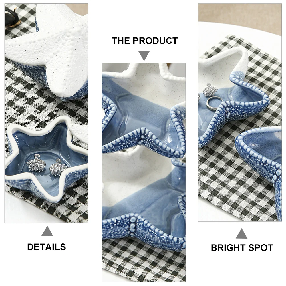 

Star Shaped Ceramic Jewelry Dish Unique Tray for Rings Earrings Bracelets Contacts Storage Jewelry Storage Plate