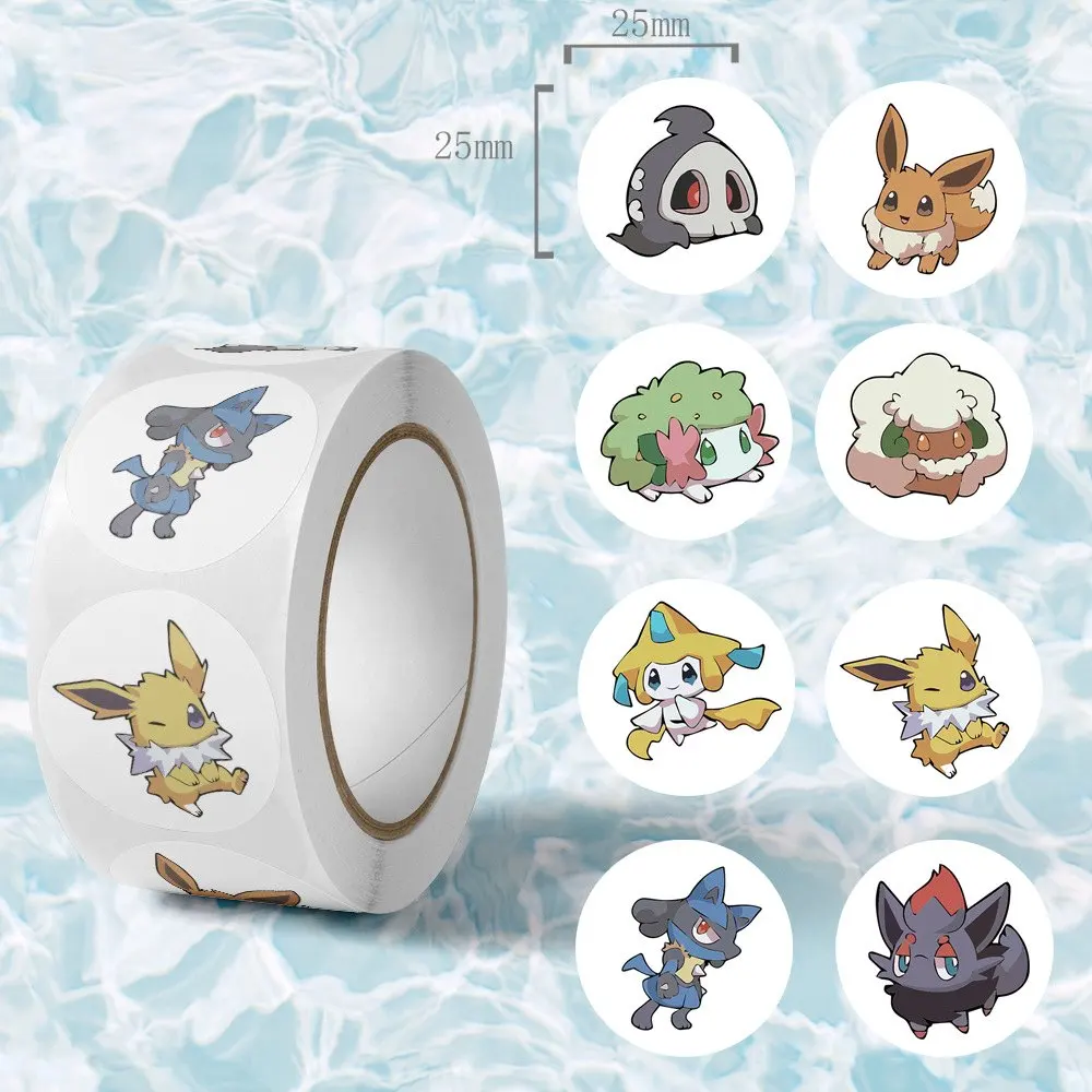 Pokemon, Stickers Decoration 500pcs/Roll Cute Cartoon Stickers Waterproof Stickers For DIY Scrapbooking, Envelope Sealing,