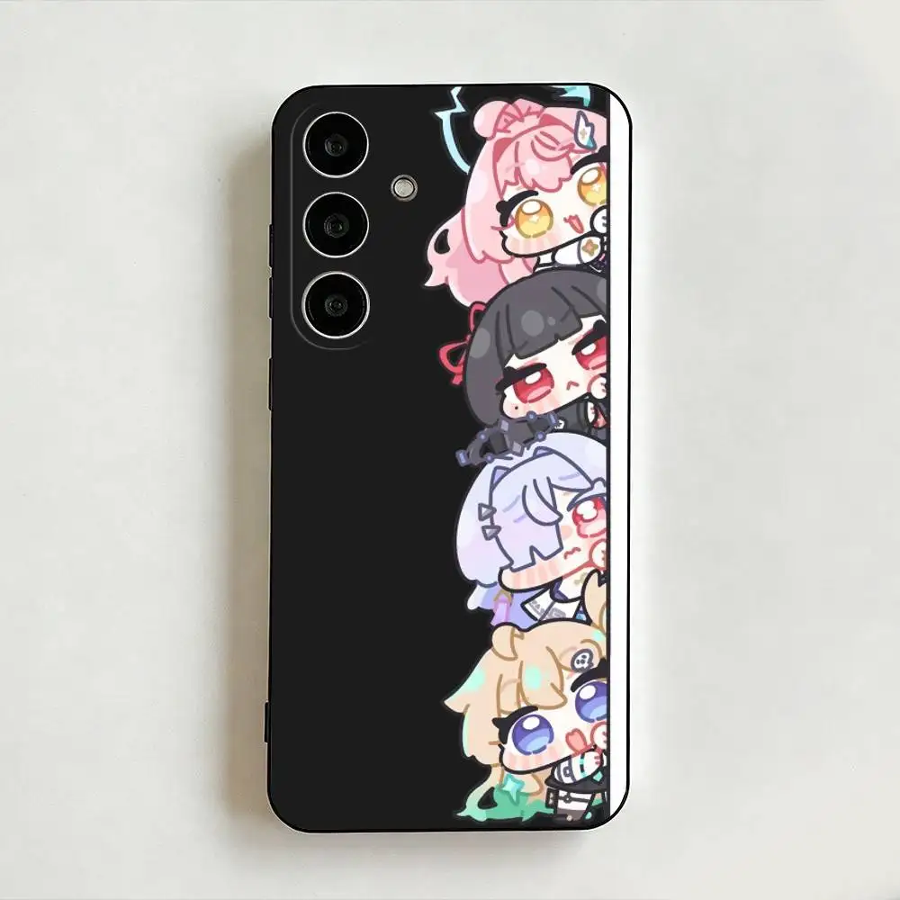 Wuthering Waves W-WUWA Game Black Shell Phone Case For Samsung Galaxy A73,A72,A71,A70,A53,A52,Cover Others Soft