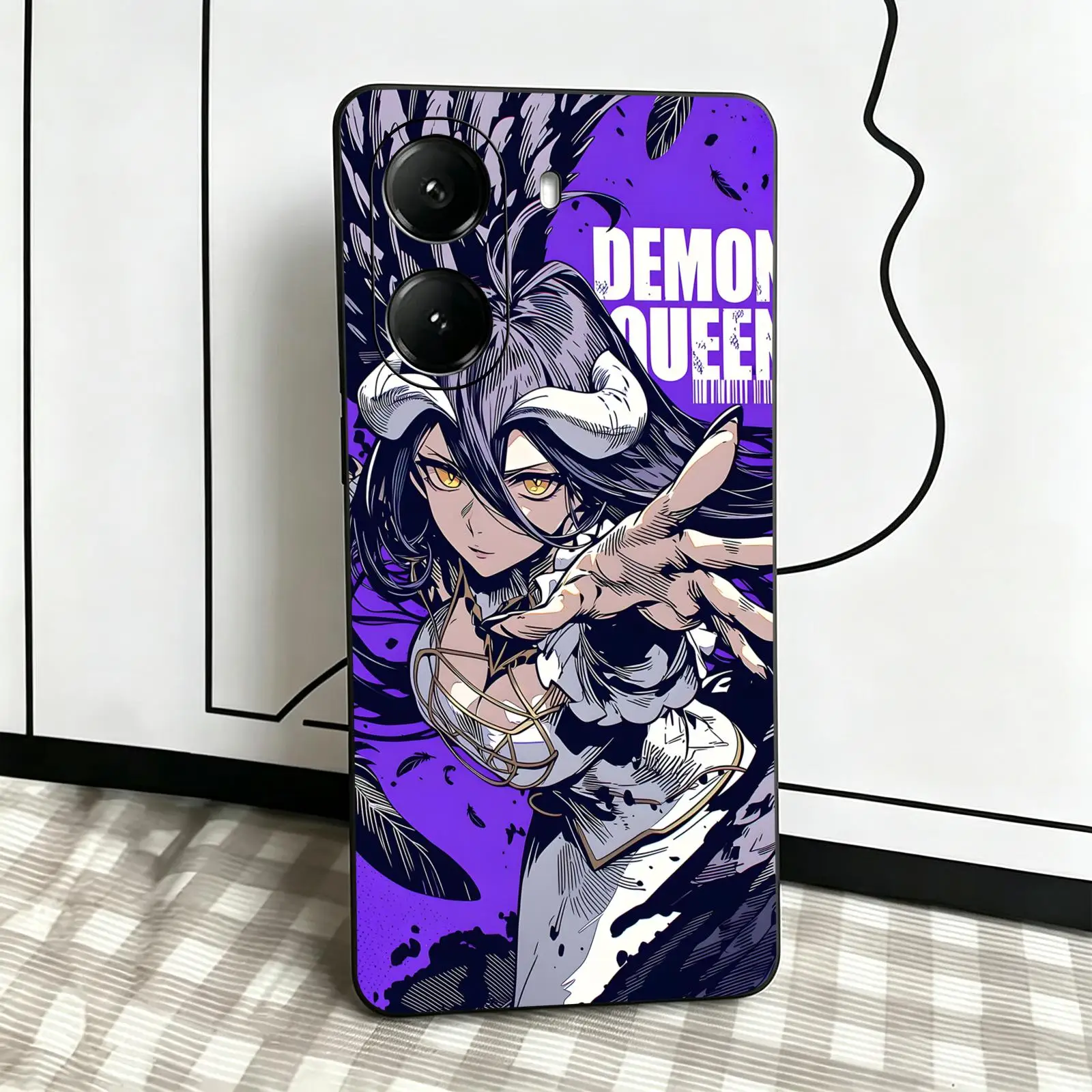Funda para teléfono con diseño de anime OVERLORD, compatible con Xiaomi POCO M8, M7, M6, X8, X7, X6, F9, F8, F7, F6 Pro. Funda ultrafina, de color negro y resistente a los golpes.