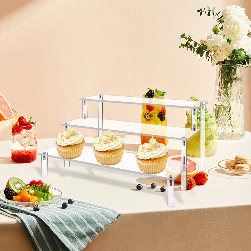 

Акриловые подставки для дисплея, прозрачный 4-уровневый держатель для парфюмерии, 30 см, розничная витрина, подставка для украшения/организации