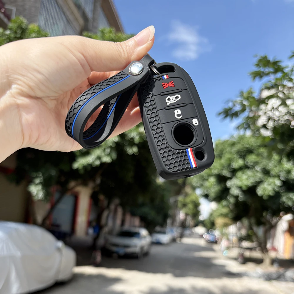 Funda de silicona para llave de Fiat Cronos Egea 500X Toro Tipo Freedom, funda suave para llave de Dodge Neon, 3/4 botones, accesorios de cubierta y soporte