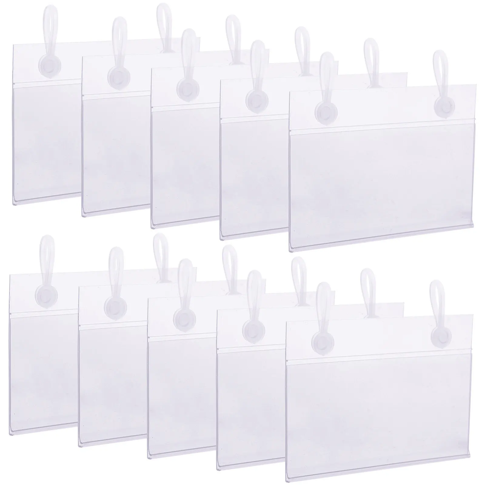 50Pcs PVC Price Tag Holder Transparent Shelf Label Display Stand for Supermarket Retail Store Merchandise Sign Holder view 5