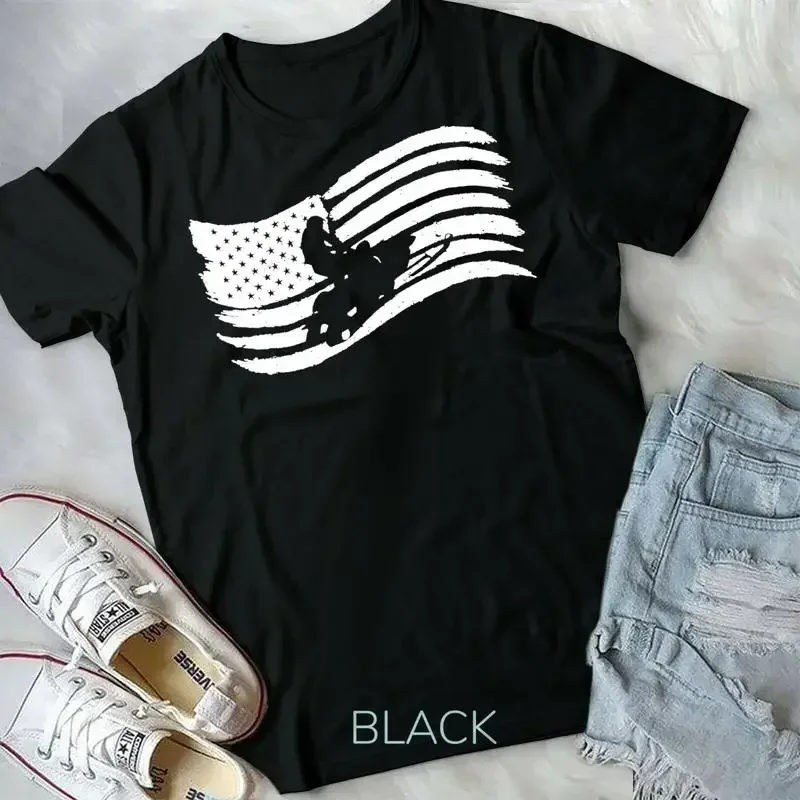 American Flag T Shirt For Snowmobile Rider Vintage Look T shirt