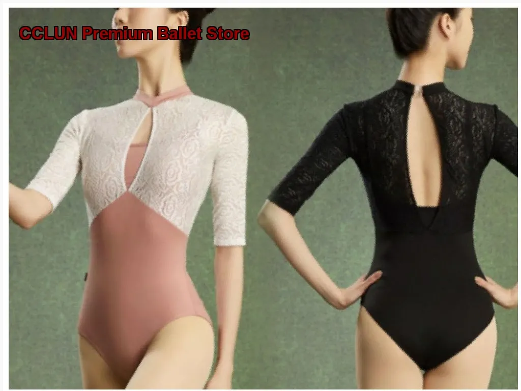 Chinese Dance Gymnastics One-Piece Dress Practice Basic Training Body Suit Adult Fake Two-Piece Dance Costume Practice Leotard