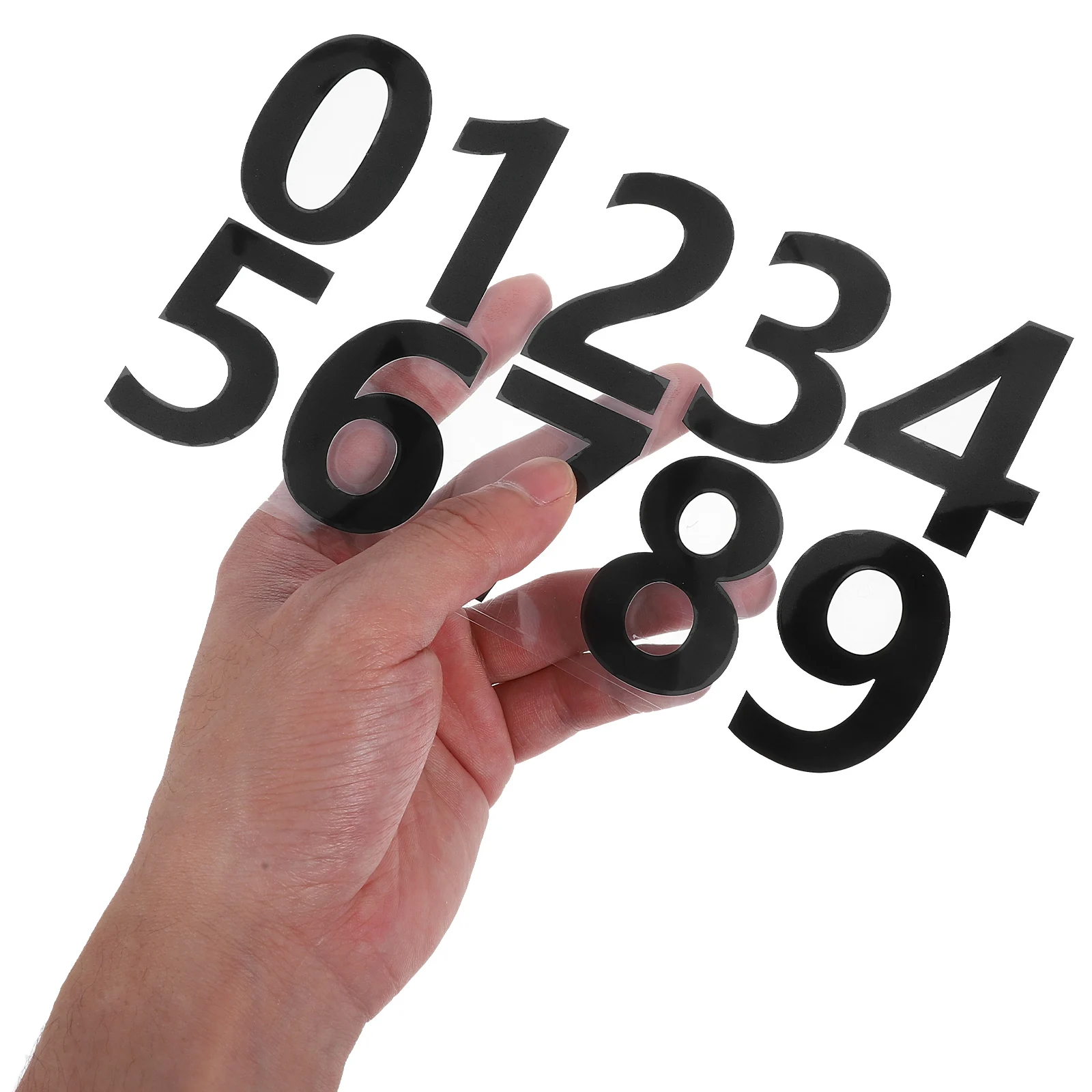 

3 Sets Mailbox Number Stickers Adhesive PET Material Waterproof Address Labels for Doors Glass Metal Peel Stick Black Letter