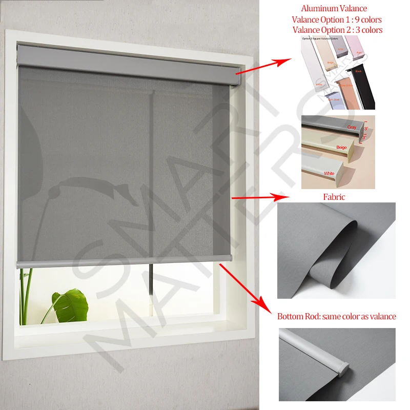 Motorized Blinds with Remote Blackout Smart Blinds Work with Alexa Google Automatic Roller Shades for Windows Custom Sizes