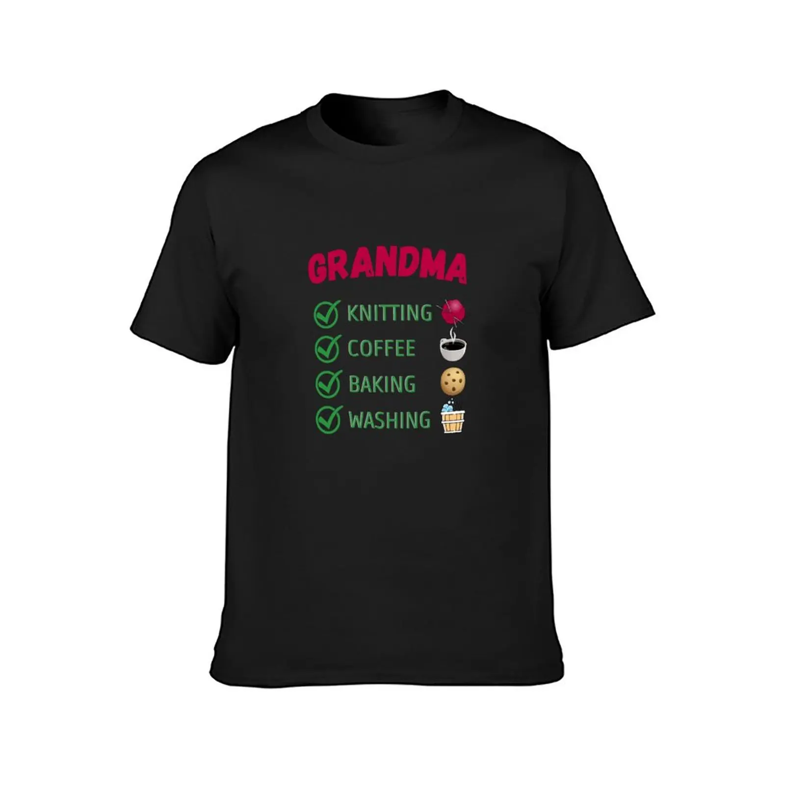 Just a Normal Grandma Checklist T-Shirt summer tops plain mens clothes