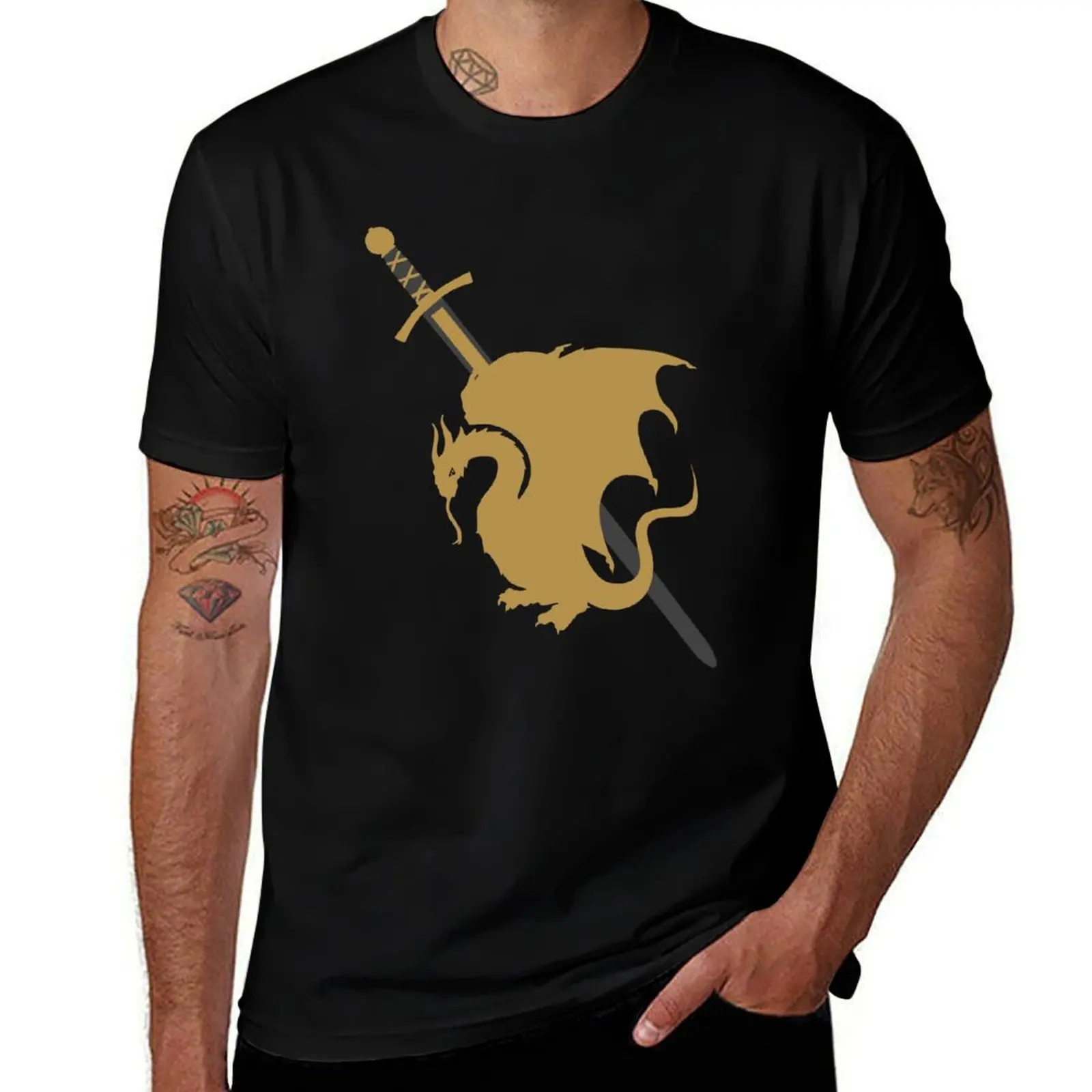 

Excalibur Wyvern T-Shirt Basic Solid Tee for Daily Use