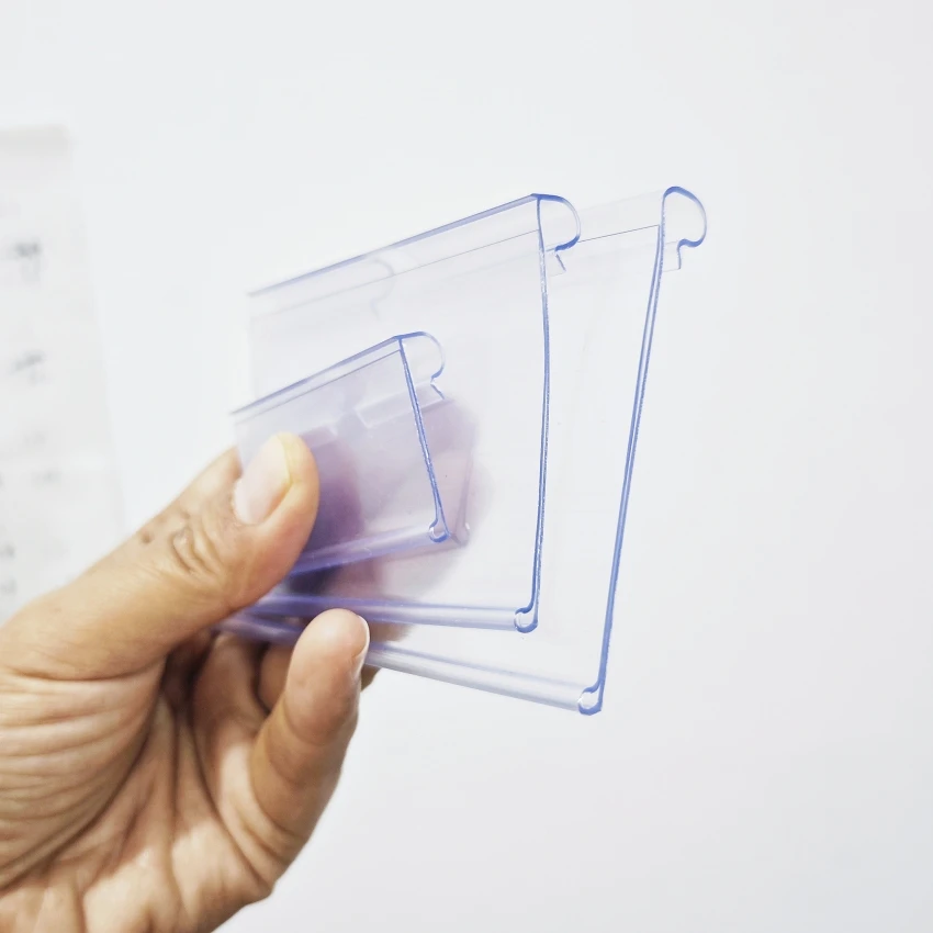 Plastic PVC Prijsbord Label Display Hanghaak Displayhouders Supermarkt Opbergplank