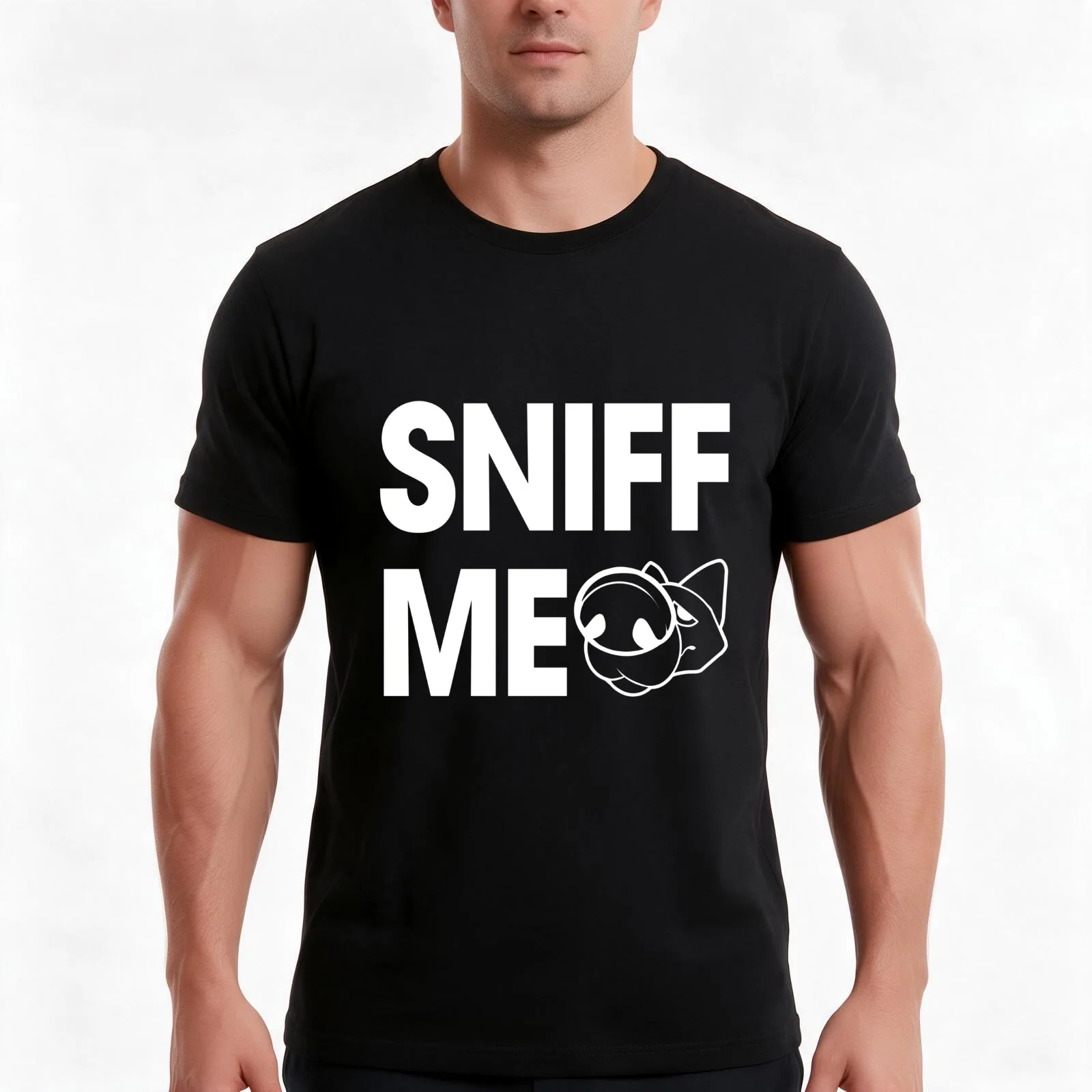 Sniff Me T-Shirt, Summer Casual Cotton Tee, Oversized Streetwear Tops, Vintage Graphic Print, Loose Fit Short Sleeve