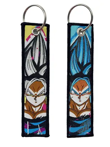 Anime Girls Key Tag Embroidery Key Fobs Keychain For Car Keys Backpack Key Ring Holder Jewelry Accessories Gifts Chaveiro