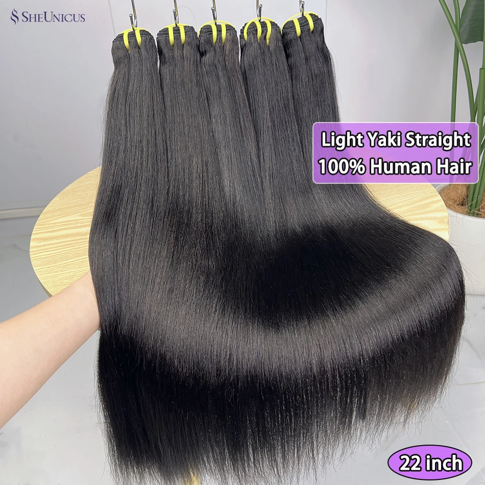 ياكي حزم مستقيمة 100% شعر بشري حقيقي لحمة مزدوجة اللون الأسود الطبيعي الفيتنامية الخام شعر بشري لعذراء النسيج ملحقات