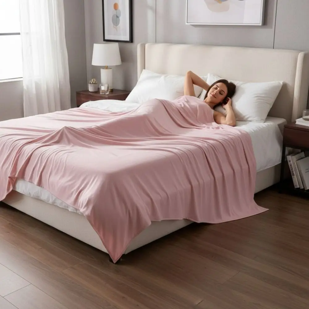 Ultra Soft Summer Cooling Blanket Reversible Lightweight Throw Blanket Breathable Solid Color Air Conditioning Quilt Bedroom