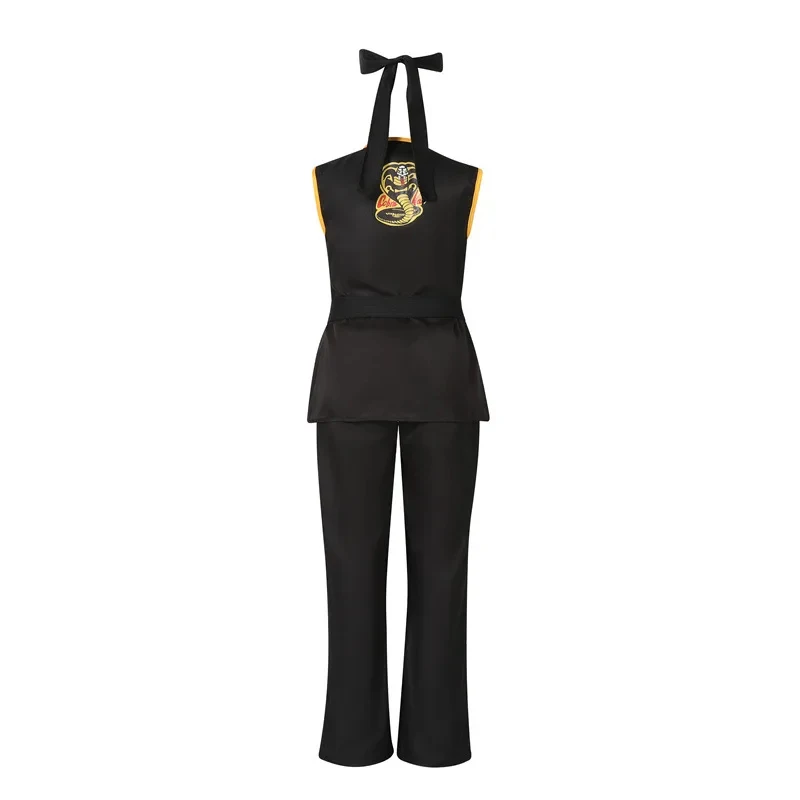 ❤ Nuevo Kimono de Karate KOF Cobra Kai Taekwondo 2026, Uniforme Blanco y Negro con Diadema para Cosplay y Fiestas ★ Disfraz de Halloween