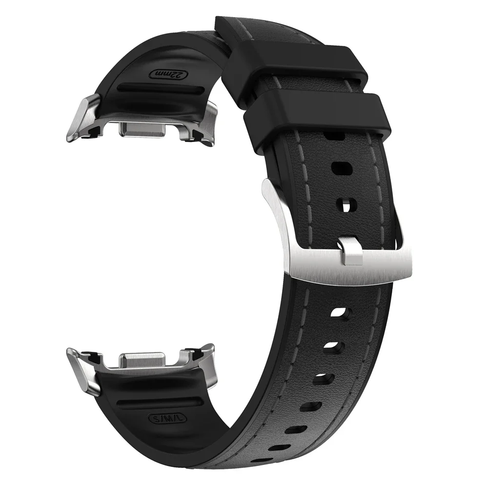 Silicone+Leather Hybrid Band For Samsung Galaxy Watch 8 Classic 46mm Strap For Watch 8 44mm 40mm Sports Bracelet Watchbands
