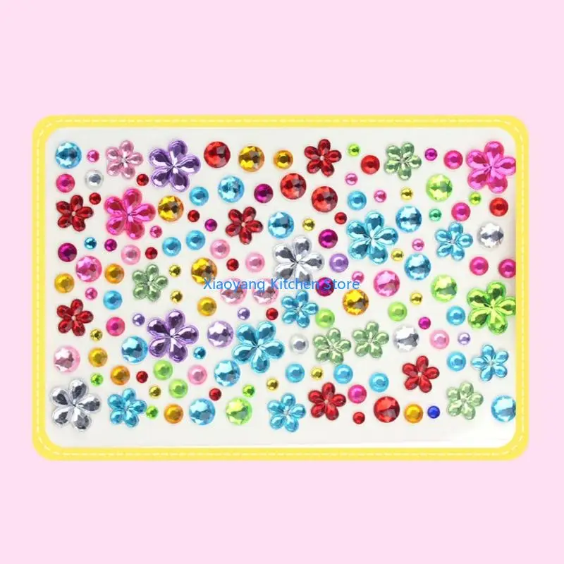 69HC 5Sheets Sticker,Selfs Adhesive Rhinestones Jewel Sticker,Gemstones Sticker