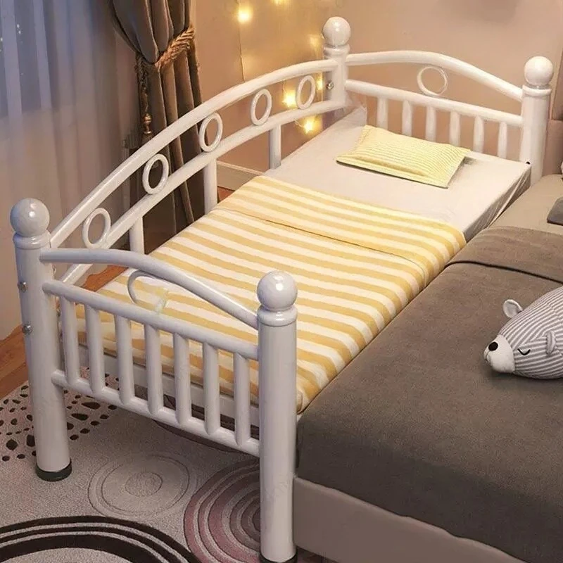 Children's splicing bed with guardrail small bed baby girl princess bedside bed extra wide wrought iron
