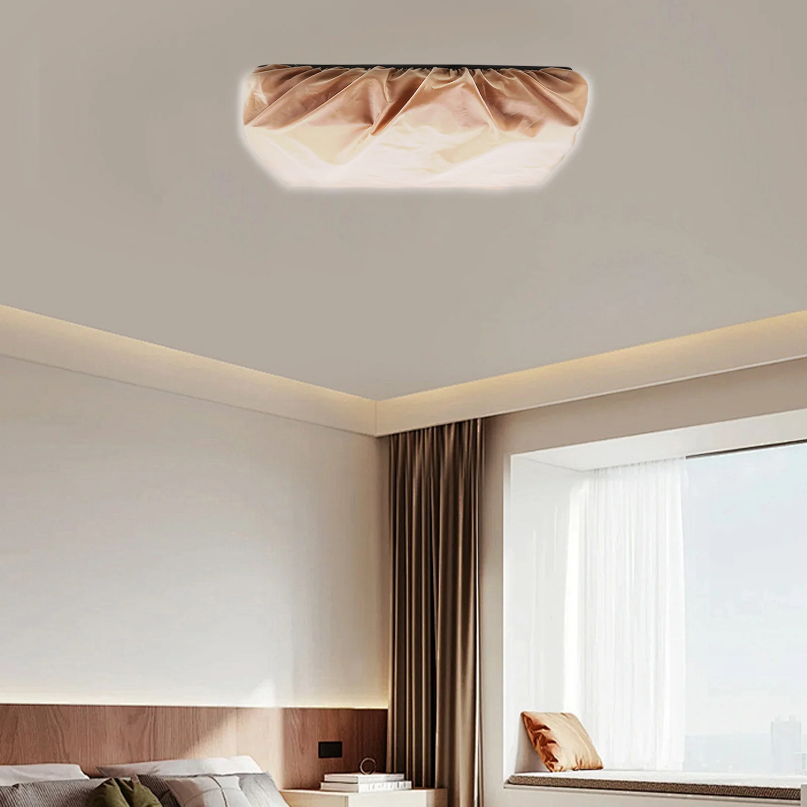 مربع لينة ضوء عاكس الضوء الطفل المضادة للوهج غطاء من القماش الحضانة غرفة نوم السقف تركيب المصابيح الناشر غطاء مصباح أبيض