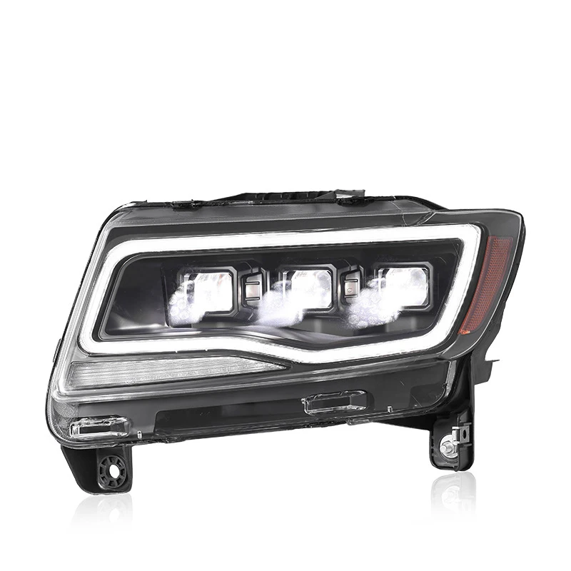Upgrade Modified LED Headlamp Projector Lens, For 2011-2016 Jeep Compass & Grand Cherokee LED DRL & Dynamic Turn Signal Assembly