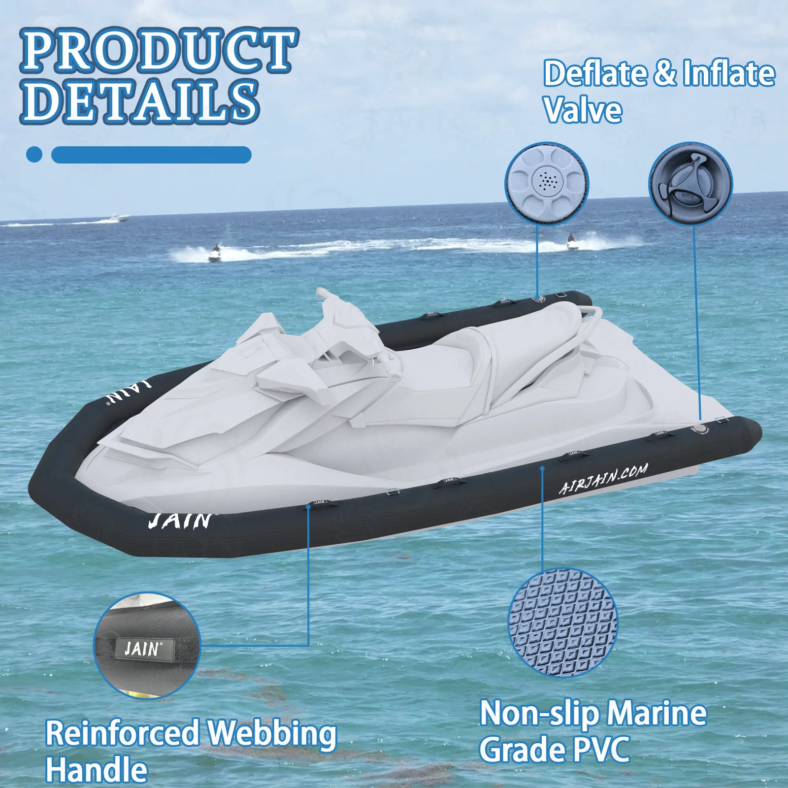 Fast Shipping Inflatable Jet Ski Collar For Yamaha Jet Ski Inflatable PWC Wing Non-Slip Protective Buoy Pontoon For Water Play