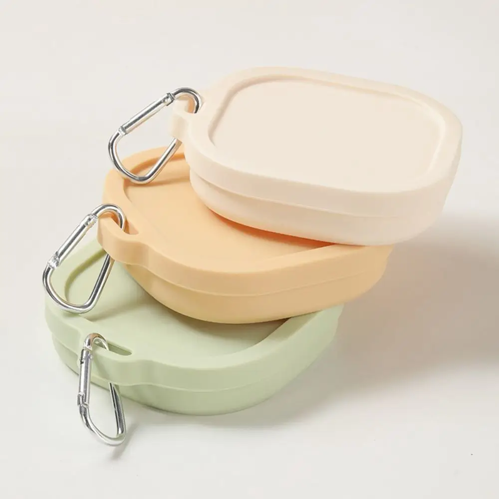 

Large Capacity 400ml Foldable Lunch Box Portable with Lid Camping Bowls Non slip bottom Silicone Food Storage Container Outdoor