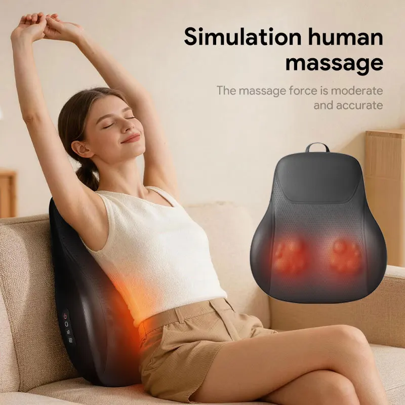

Multifunctional Automatic Massage Cushion, Home & Car Use, 3D Kneading Neck Waist Massage Pillow with Heating, Back Massager