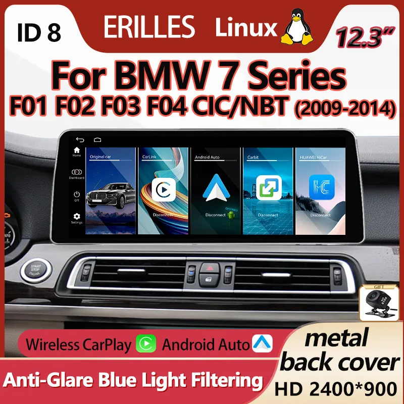 Upgrade 2400*900 For BMW 7 Series F01 F02 F03 F04 CIC NBT Car Multimedia Player Screen Modify Wireless Carplay Android Auto 9-14