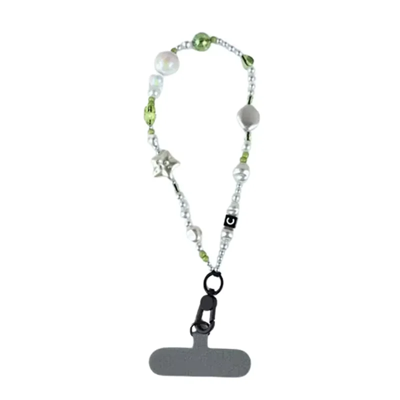 

Pearls Star Green Beads Chain Universal Phone Straps IPhone Lanyard Samsung Galaxy Phone Hanging Chain