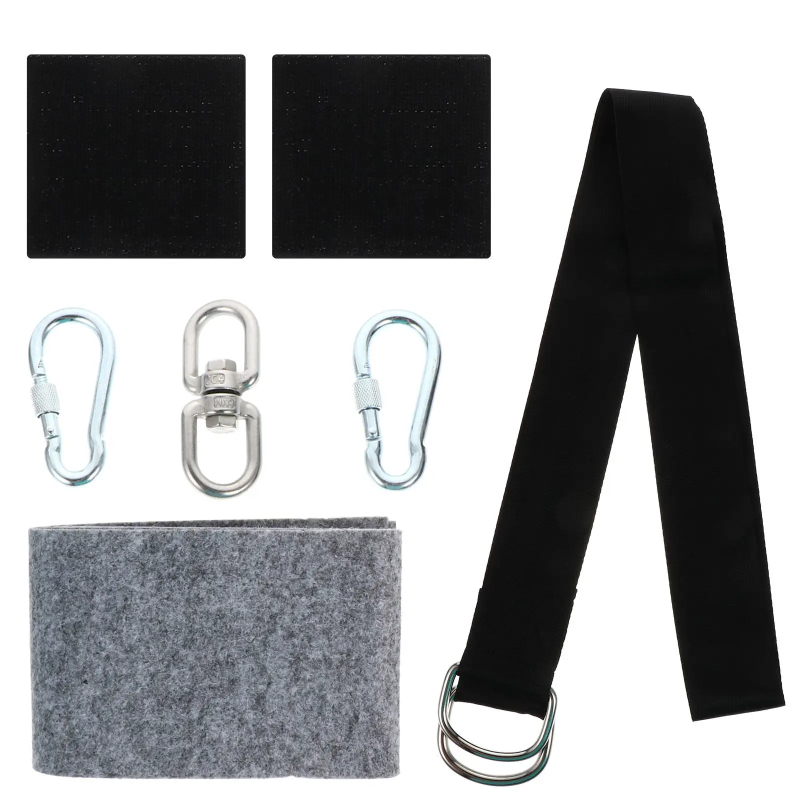 

1Set Heavy Duty Swing Hanging Kit Stainless Steel Hardware Non Woven Fabric Rope Safe Gentle for Hammock Tree Swing Outdoor Use