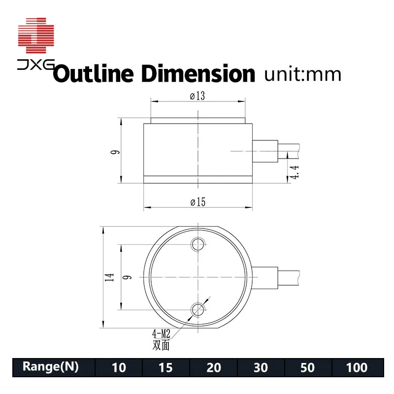 Miniature High Precision Load Cell 5N-10KG Column Type for Tension & Pressure Force Measurement in Industrial Equipment
