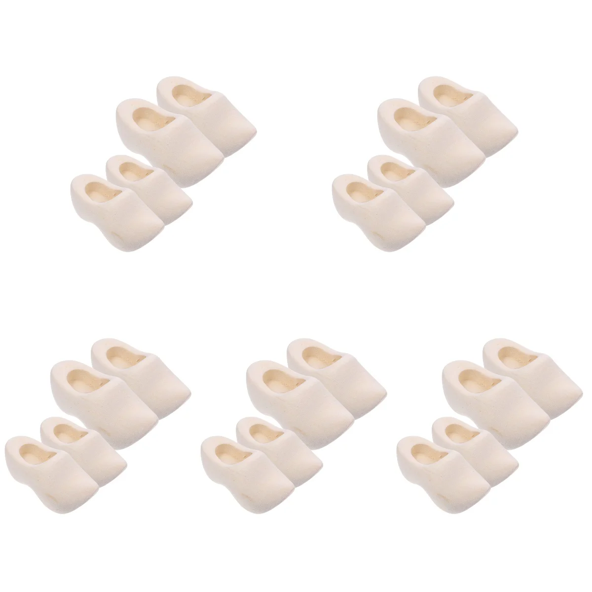 Set of 5 Clogs Mini Wooden Shoes Ornament Graffiti Painting Toy Model DIY Craft Supply for House